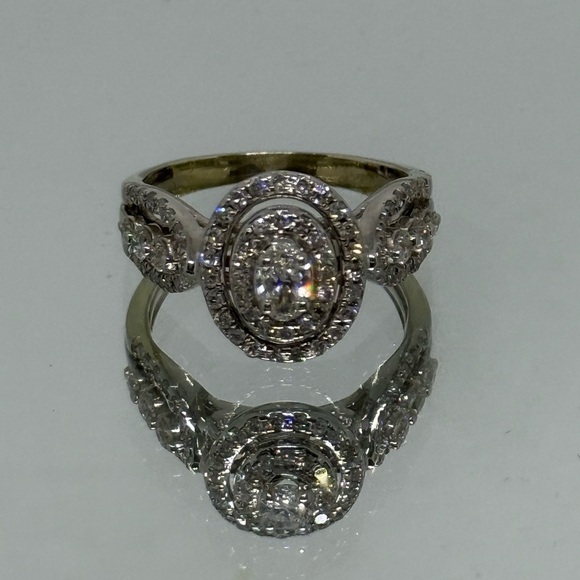 14K Yellow Gold 1.00 ct Oval Natural Diamond Engagement Ring Size 6.5 - Picture 4 of 6